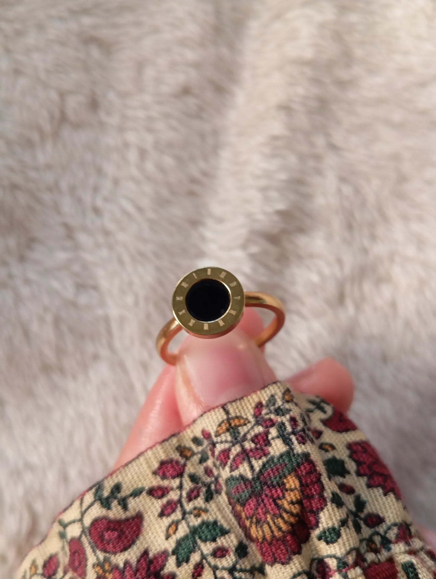 Gold Plated Roman Stone Ring