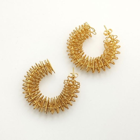 Gold Plated Geometric Solid Earrings