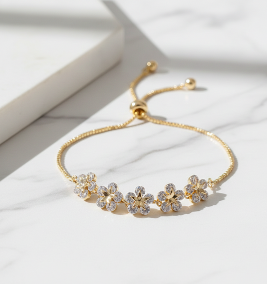 Star Flower Chain Bracelet Adjustable