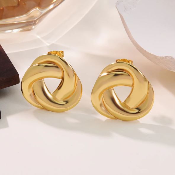 Gold Plated Love Knot Earrings