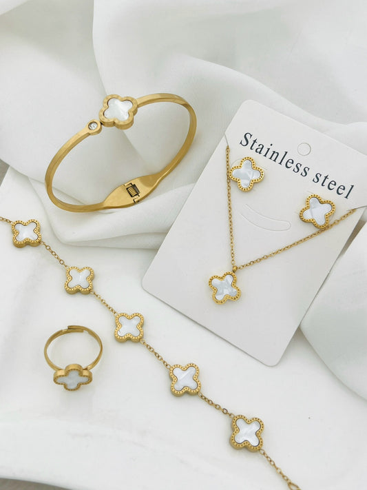 Premium Clover 4 pcs Complete Set (Adjustable Ring)