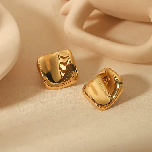 Gold Plated Plain Korean Style Earrings