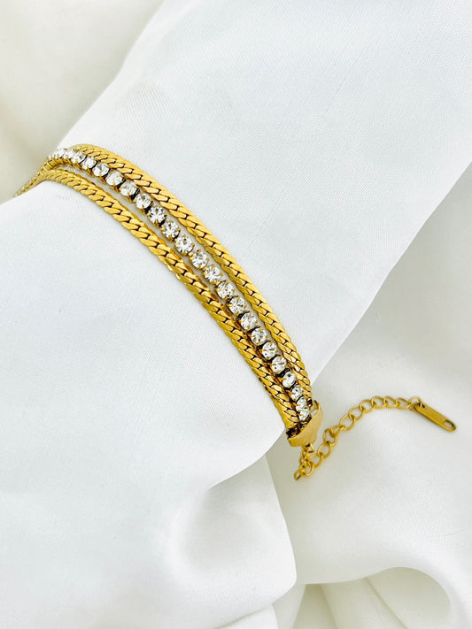 Double Curb Tennis Bracelet