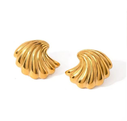 Gold Plated Sea Shell Style Earrings