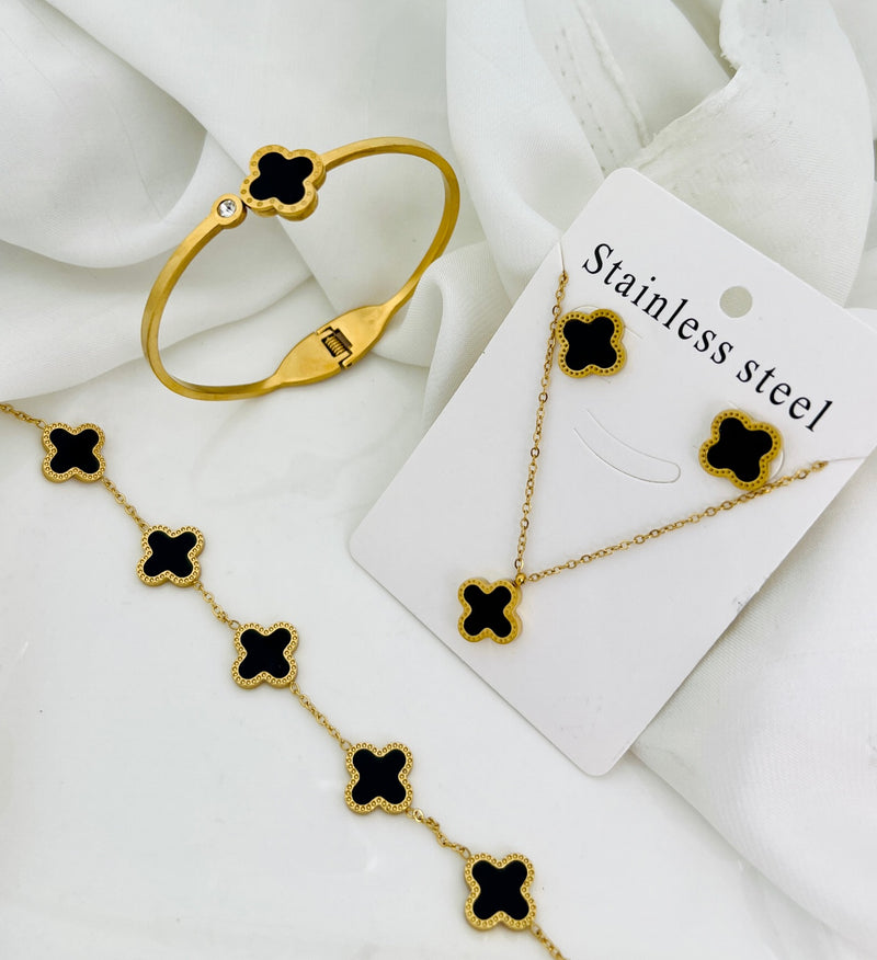 Premium Clover 4 pcs Complete Set (Adjustable Ring)