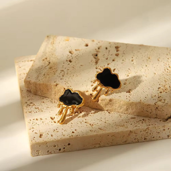 Gold Plated Dripping Style Earrings