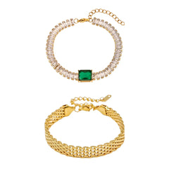 Emerald Bracelet And Rowena Bracelet Stack