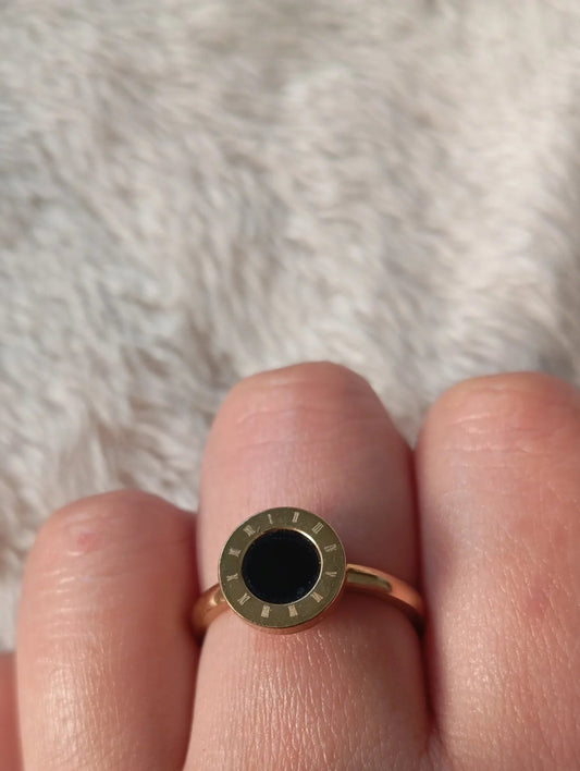 Gold Plated Roman Stone Ring