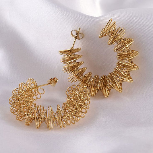 Gold Plated Geometric Solid Earrings