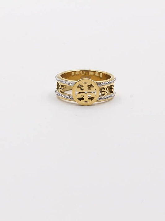 Gold Plated Burch Crystal Ring