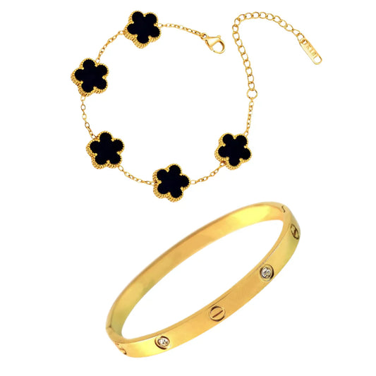 Love & Black Clover Bracelet Stack Set