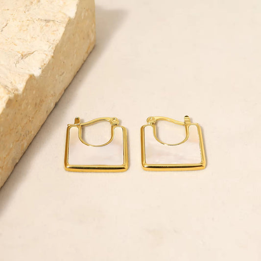 Gold Plated Modern Minimalistic Style Earrings