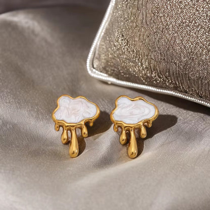 Gold Plated Dripping Style Earrings