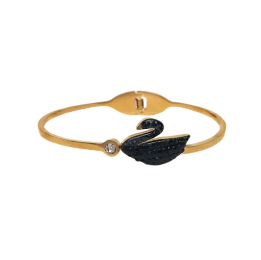 Black Double Swan Bracelet