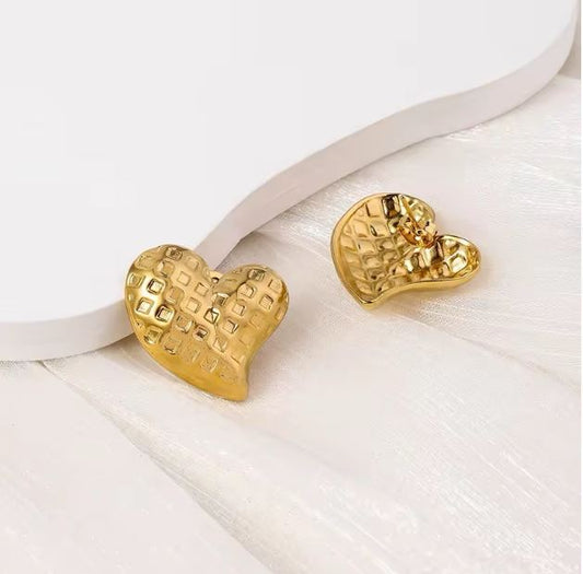Heart Textured Earrings