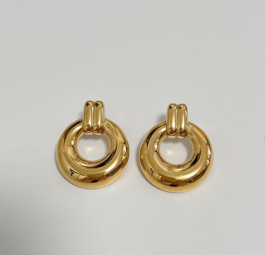 Gold Plated Circle Earrings