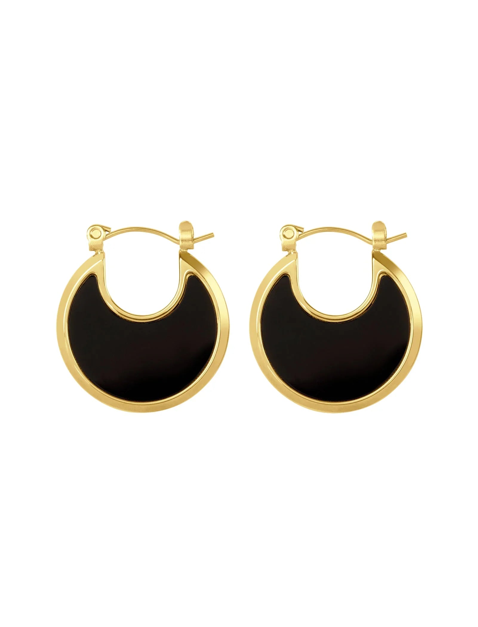 Retro Circle Earring - Black