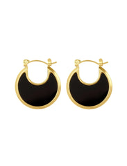 Retro Circle Earring - Black