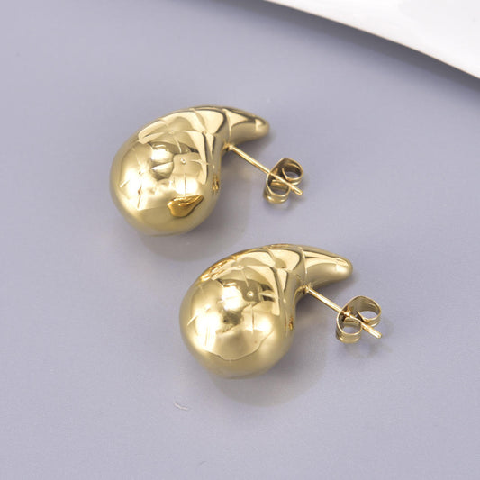 Gold Plated Tear Drop Stud Earings