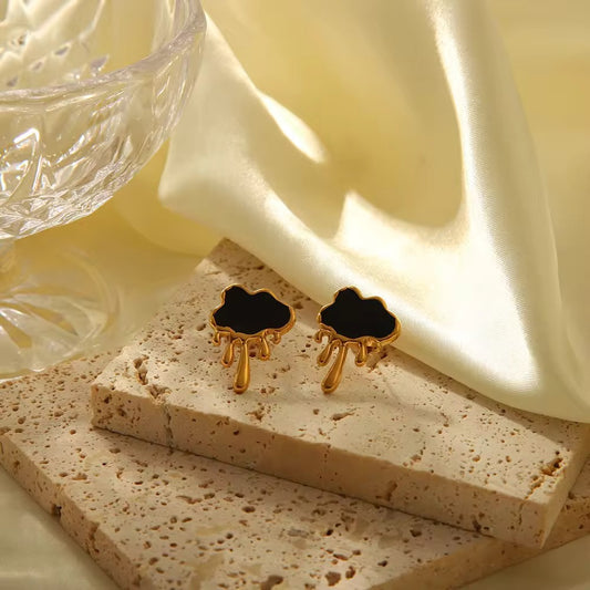 Gold Plated Dripping Style Earrings