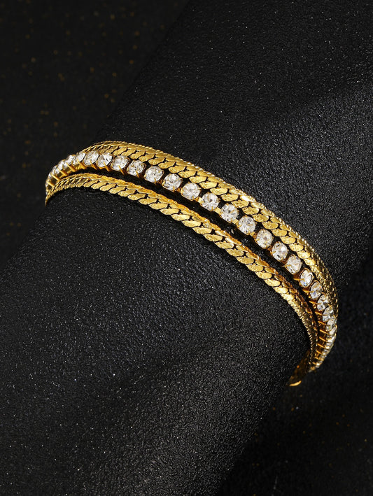 Double Curb Tennis Bracelet