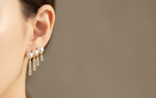 Pearl Ear Drops Earrings Pair