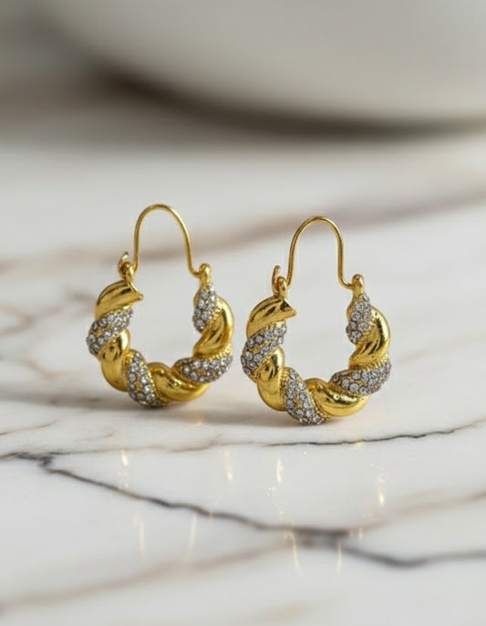 Twisted Encrusted Earrings